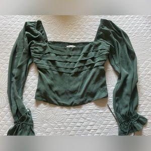 Abercrombie & Fitch Long-Sleeved Pleated Top